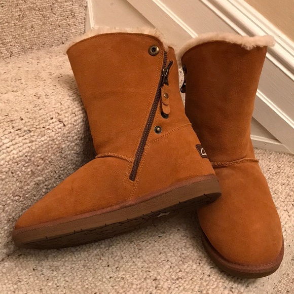 clarks shearling boots